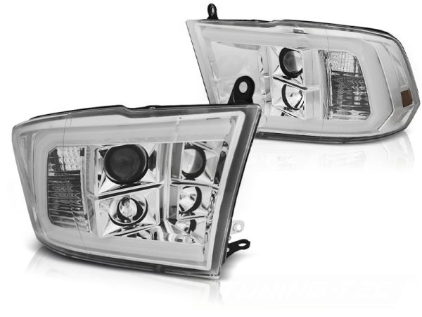 Frontlykter Dodge RAM 09-18 Tube Light Chrome - Bilde 2
