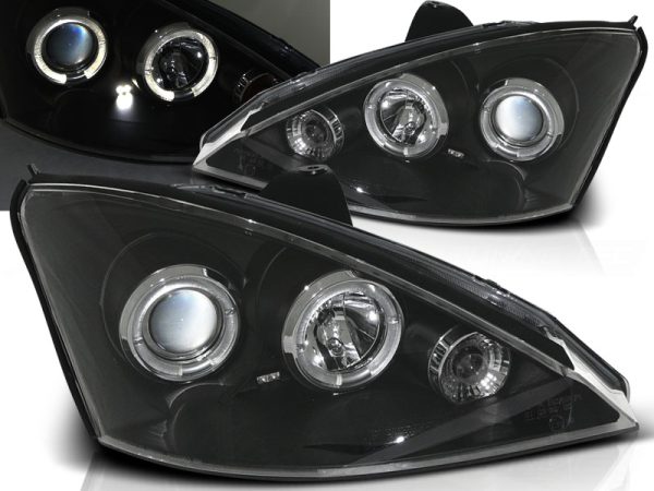 Frontlykter Ford Focus 11.01-10.04 Angel Eyes Black