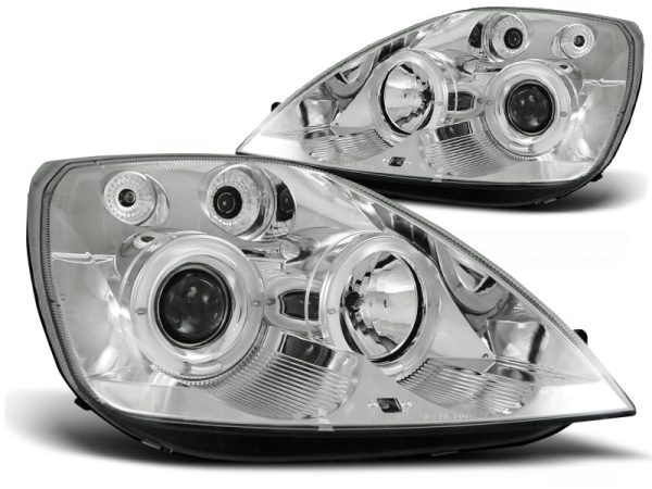 Frontlykter Ford Fiesta MK6 05.02-08.05 Angel Eyes Chrome - Bilde 2