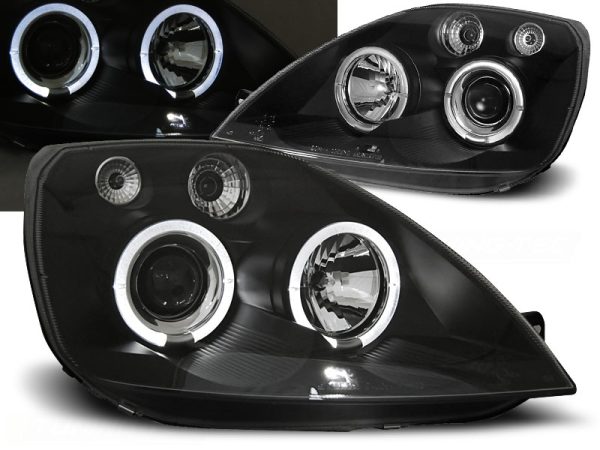Frontlykter Ford Fiesta MK6 05.02-08.05 Angel Eyes Black