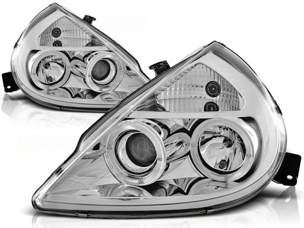 Frontlykter Ford KA 11.96-08 Angel Eyes Chrome - Bilde 2