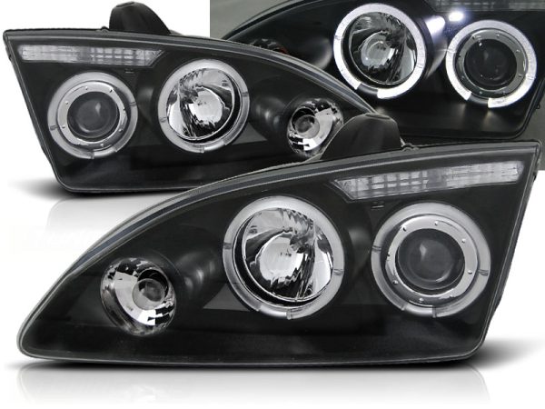 Frontlykter Ford Focus II 09.04-01.08 Angel Eyes Black
