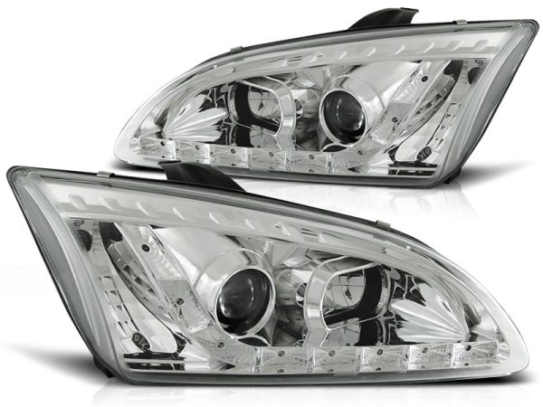 Frontlykter Ford Focus II 09.04-01.08 Daylight Chrome - Bilde 2
