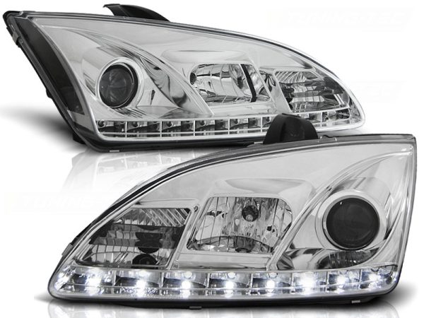 Frontlykter Ford Focus II 09.04-01.08 Daylight Chrome