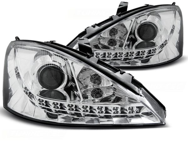 Frontlykter Ford Focus 11.01-10.04 Daylight Chrome