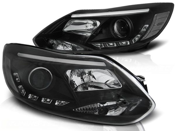 Frontlykter Ford Focus MK3 11- 10.14 Tube Light Sort - Bilde 2