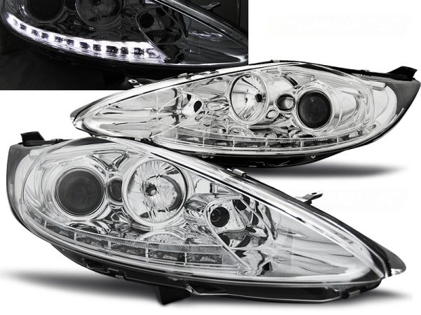 Frontlykter Ford Fiesta MK7 08.08-09.12 Daylight Chrome