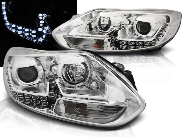 Frontlykter Ford Focus MK3 11- 10.14 Daylight Chrome