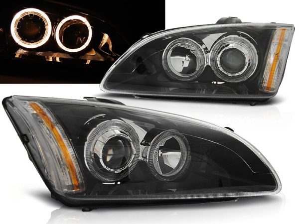 Frontlykter Ford Focus II 09.04-01.08 Angel Eyes Black