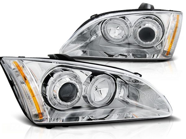 Frontlykter Ford Focus II 09.04-01.08 Angel Eyes Chrome - Bilde 2