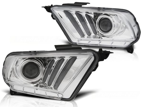 Frontlykter Ford Mustang 10-13 Tube Light Chrome - Bilde 2