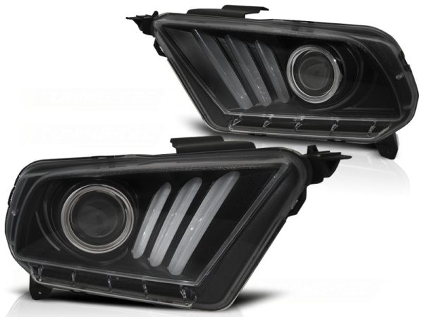 Frontlykter Ford Mustang 10-13 Tube Light Black - Bilde 2