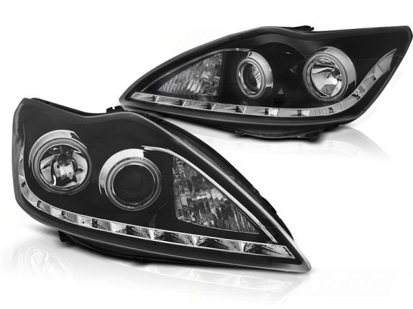 Frontlykter Ford Focus II 02.08-10 Angel Eyes CCFL Sort - Bilde 2