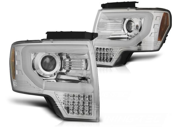 Frontlykter Ford F150 Mk12 08-14 Tube Light Chrome - Bilde 2