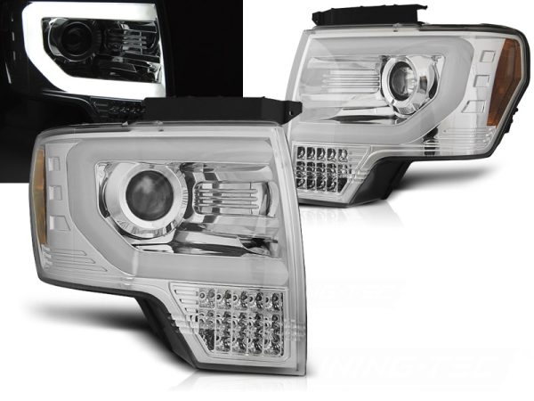 Frontlykter Ford F150 Mk12 08-14 Tube Light Chrome