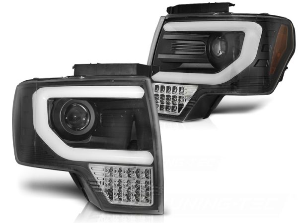 Frontlykter Ford F150 Mk12 08-14 Tube Lights Sort - Bilde 2