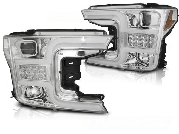 Frontlykter Ford F150 Mk13 17-20 Tube Light Chrome - Bilde 2