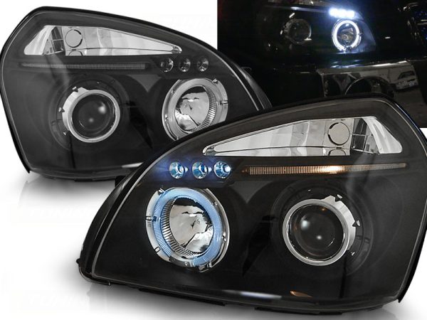 Frontlykter Hyundai Tucson 07.04-10 Angel Eyes Black