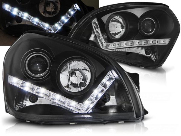 Frontlykter Hyundai Tucson 07.04-10 Daylight Black