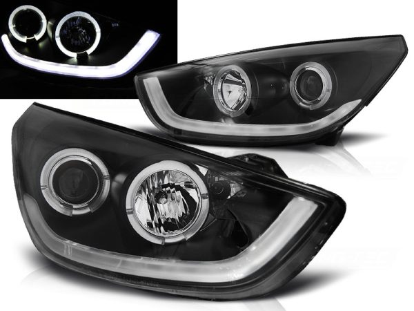 Frontlykter Hyundai Tucson IX35 10-13 Black Tube Light