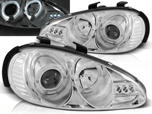 Frontlykter Mazda MX3 91-98 Angel Eyes Chrome