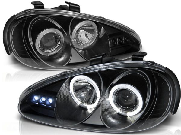 Frontlykter Mazda MX3 91-98 Angel Eyes Black - Bilde 2