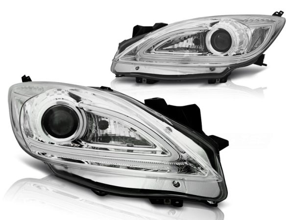 Frontlykter Mazda 3 09-10.13 Tube Light Chrome - Bilde 2
