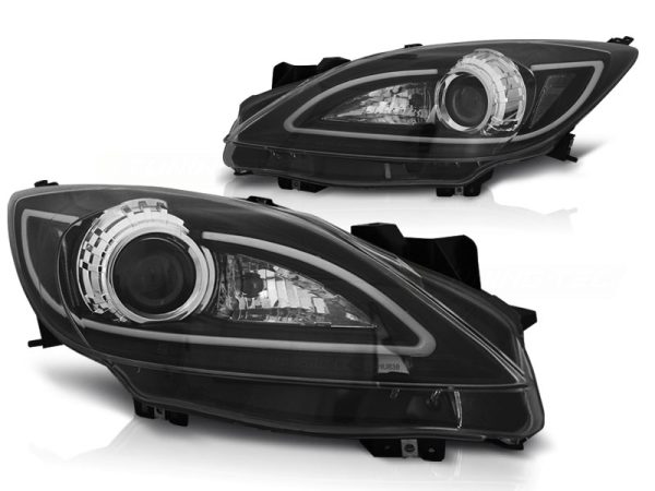 Frontlykter Mazda 3 09-10.13 Tube Lights Sort - Bilde 2