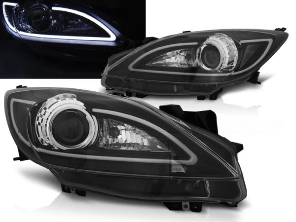Frontlykter Mazda 3 09-10.13 Tube Lights Sort