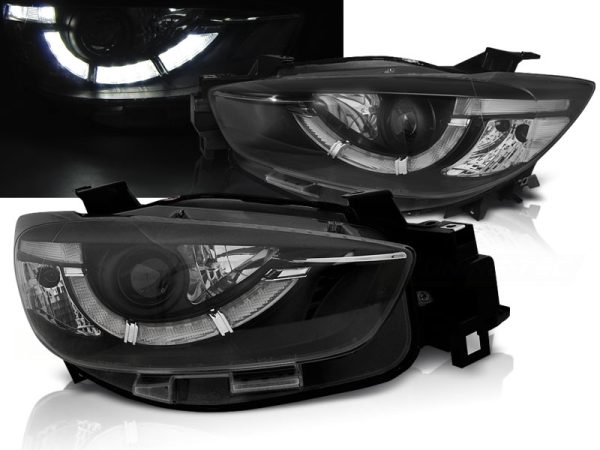 Frontlykter Mazda CX5 11-15 Black True Drl Xenon