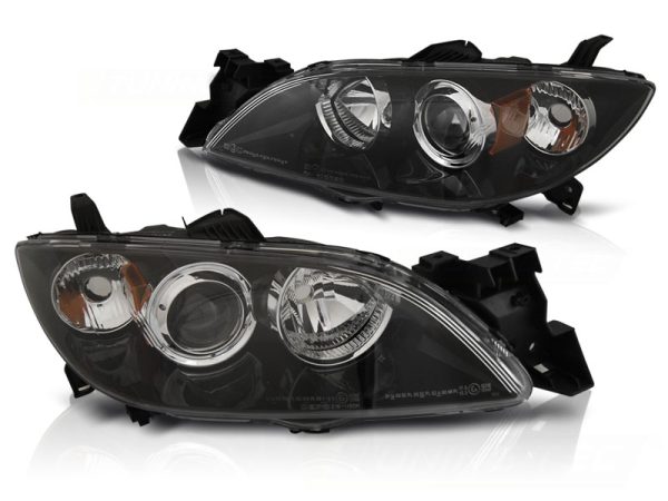 Frontlykter Mazda 3 03-09 4D Black Xenon