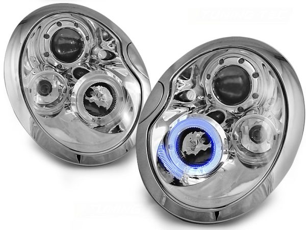 Frontlykter Bmw Mini (cooper) 01-04 Angel Eyes Chrome