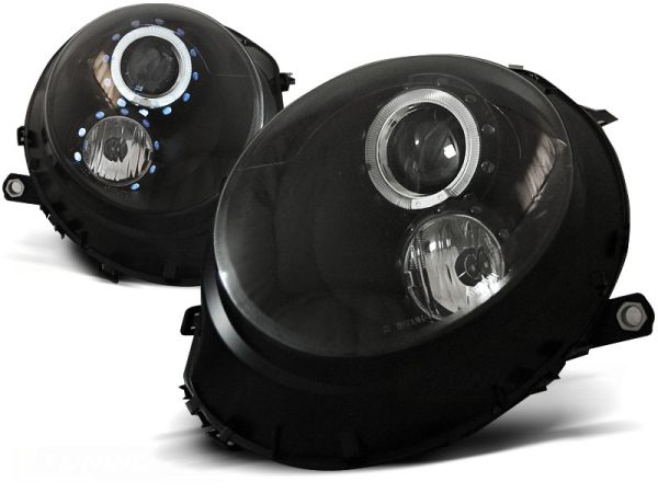 Frontlykter Bmw Mini (cooper) 06-14 Angel Eyes Black