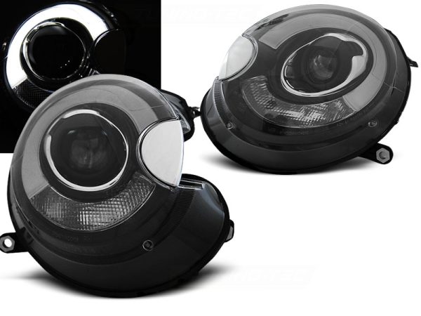 Frontlykter Bmw Mini (cooper) 06-14 Tube Lights Black
