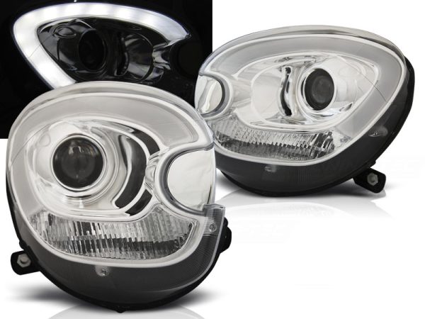 Frontlykter Mini (cooper) R60 R61 Countryman 10-14 Tube Light Chrome