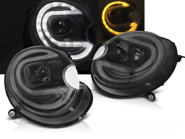 Frontlykter Led Bmw Mini (cooper) 06-14 Tube Lights Black