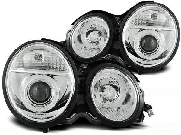 Frontlykter Mercedes W210 E-Klasse 95-05.99 Angel Eyes Chrome - Bilde 2