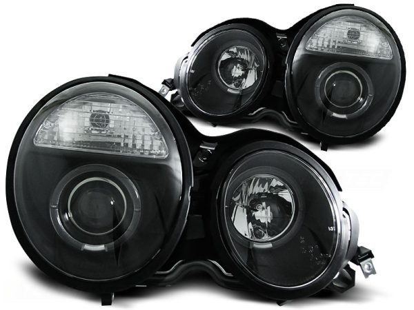 Frontlykter Mercedes W210 E-Klasse 95-05.99 Angel Eyes Black - Bilde 2