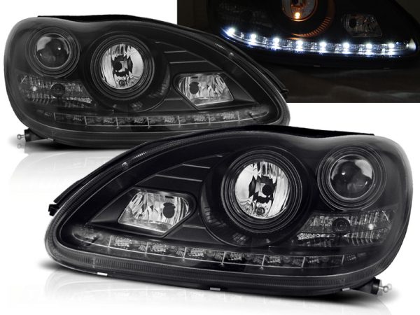 Frontlykter Mercedes W220 S-Klasse 09.98-05.05 Daylight Black