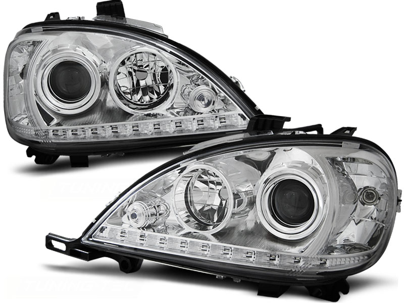 Frontlykter Mercedes W163 ML M-Klasse 03.98-08.01 Daylight Chrome - Bilde 2
