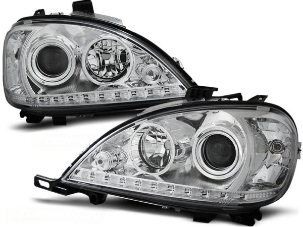 Frontlykter Mercedes W163 ML M-Klasse 09.01-05 Daylight Chrome
