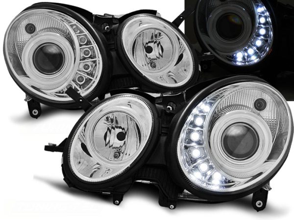 Frontlykter Mercedes W211 E-Klasse 03.02-04.06 Daylight Chrome