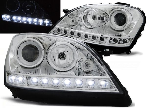 Frontlykter Mercedes W164 ML M-Klasse 05-07 Daylight Chrome