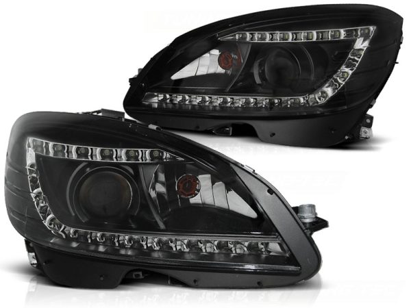 Frontlykter Mercedes W204 07-10 Xenon Lyskaster Daylight Black - Bilde 2