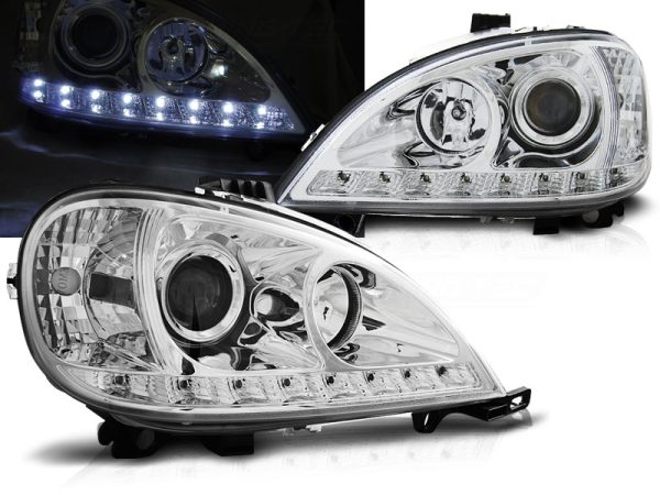 Frontlykter Mercedes W163 ML M-Klasse 09.01-05 Daylight Chrome