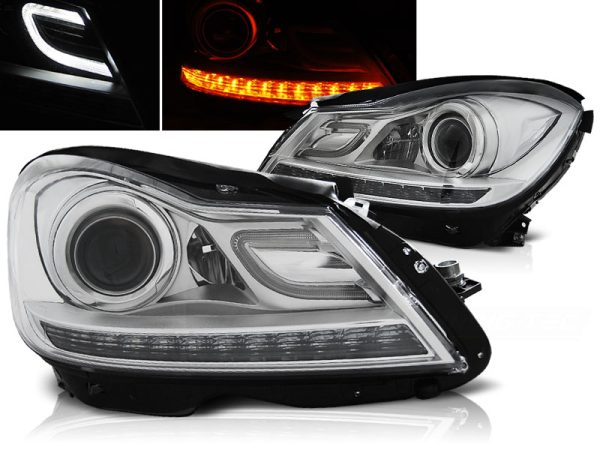 Frontlykter Mercedes W204 11-14 Chrome
