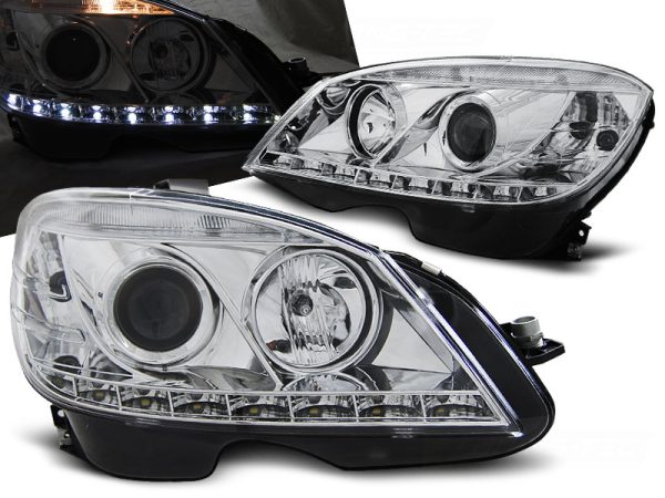 Frontlykter Mercedes W204 07-10 Daylight Chrome