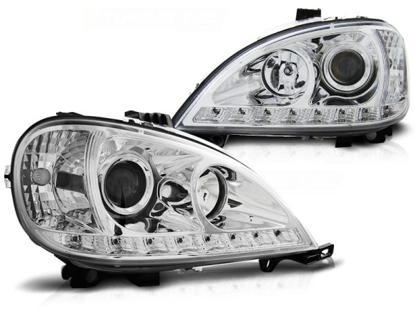 Frontlykter Mercedes W163 ML M-Klasse 03.98-08.01 Daylight Chrome