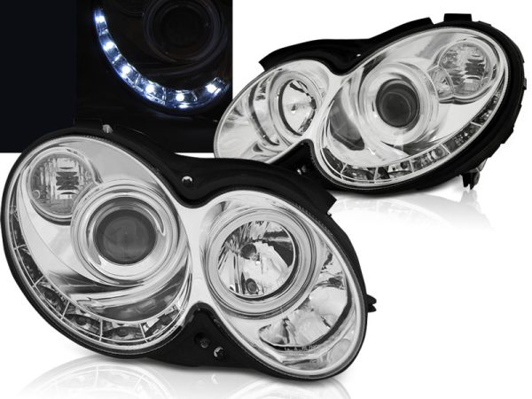 Frontlykter Mercedes CLK W209 03-10 Daylight Chrome