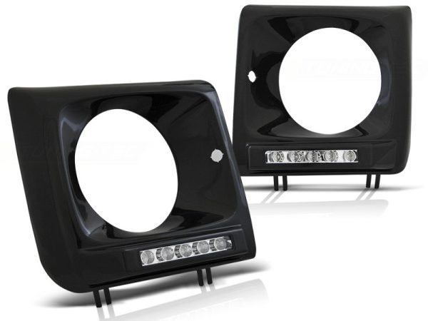 Frontlykter Ramme Mercedes W461.W463 01-12 Led Drl Black - Bilde 2